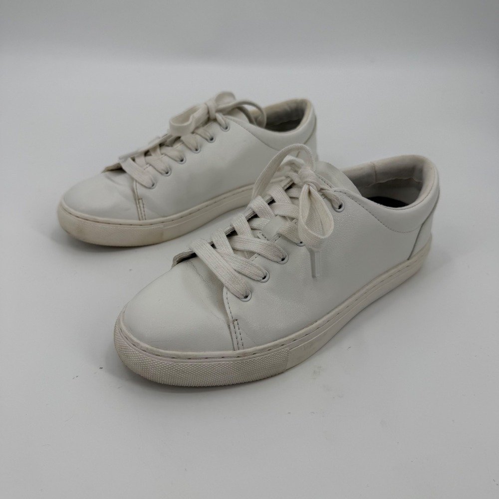 J.Crew Womens White Synthetic Leather Low Top Sneakers BC186 Size 7
